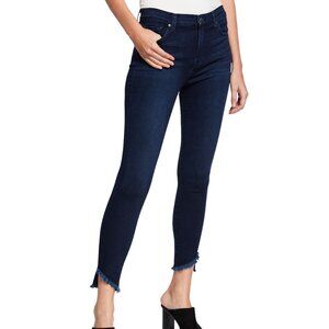 7 For All Mankind, Gwenevere Angle Fray Skinny Ankle Crop, DESM, Size 26